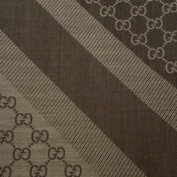 Gucci GG Jacquard Silk Wool Shawl - Picture 3 of 13
